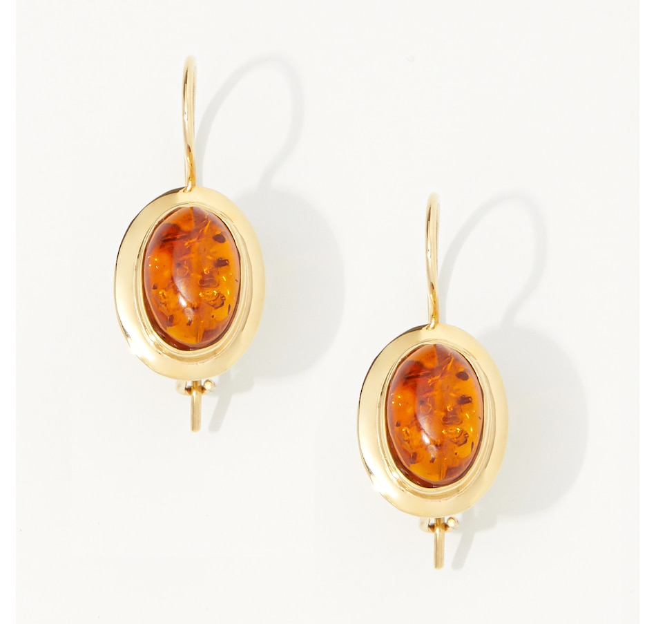 Image 232714.jpg, Product 232-714 / Price $799.99, Amber Extraordinaire 14K Yellow Gold Amber Cabochon Earrings from Amber Extraordinaire on TSC.ca's Jewellery department