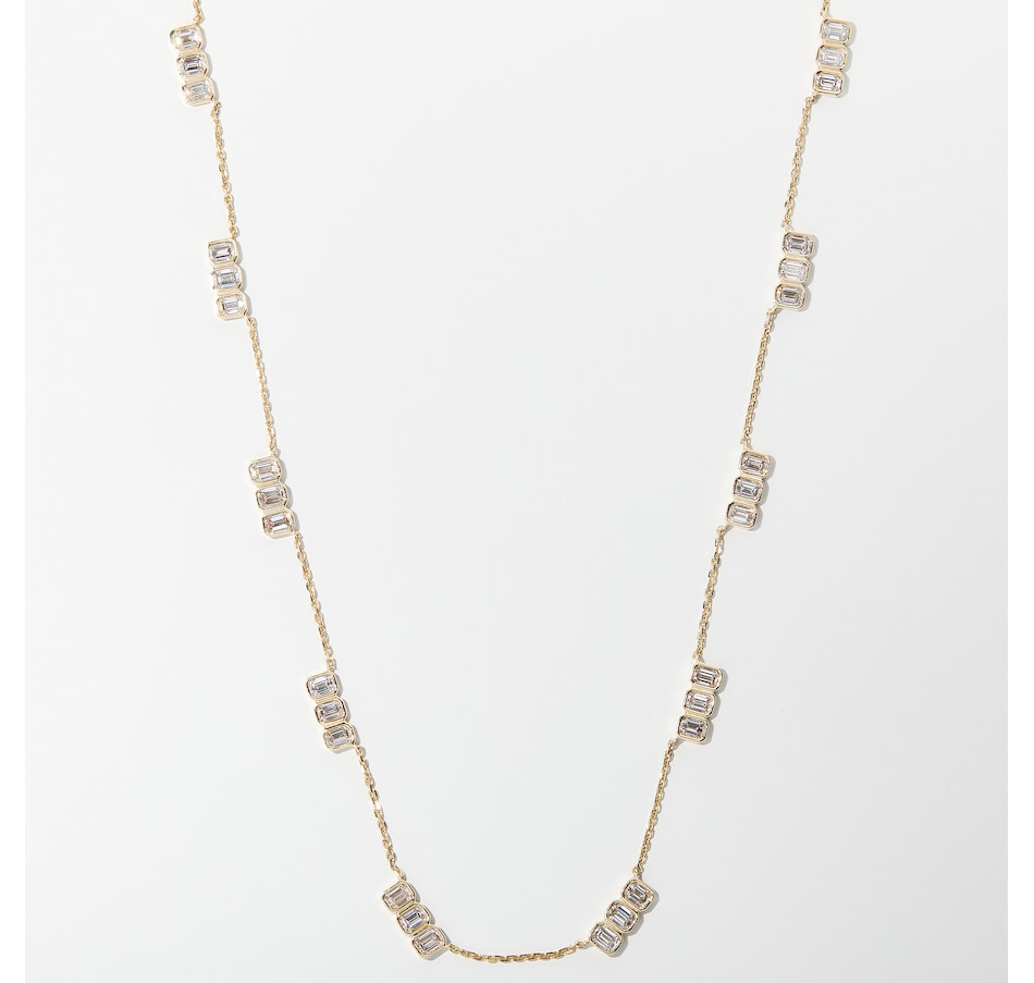Image 232737_YGL.jpg, Product 232-737 / Price $4,799.99, EVERA Diamonds 14K Gold 6.00 av. ctw Emerald Cut Station Diamond Necklace from Evera Diamonds on TSC.ca's Jewellery department