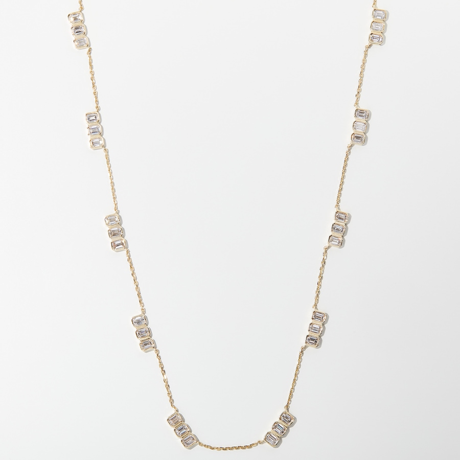 Image 232737_YGL.jpg, Product 232-737 / Price $2,999.88, EVERA Diamonds 14K Gold 6.00 av. ctw Emerald Cut Station Diamond Necklace from Evera Diamonds on TSC.ca's Jewellery department