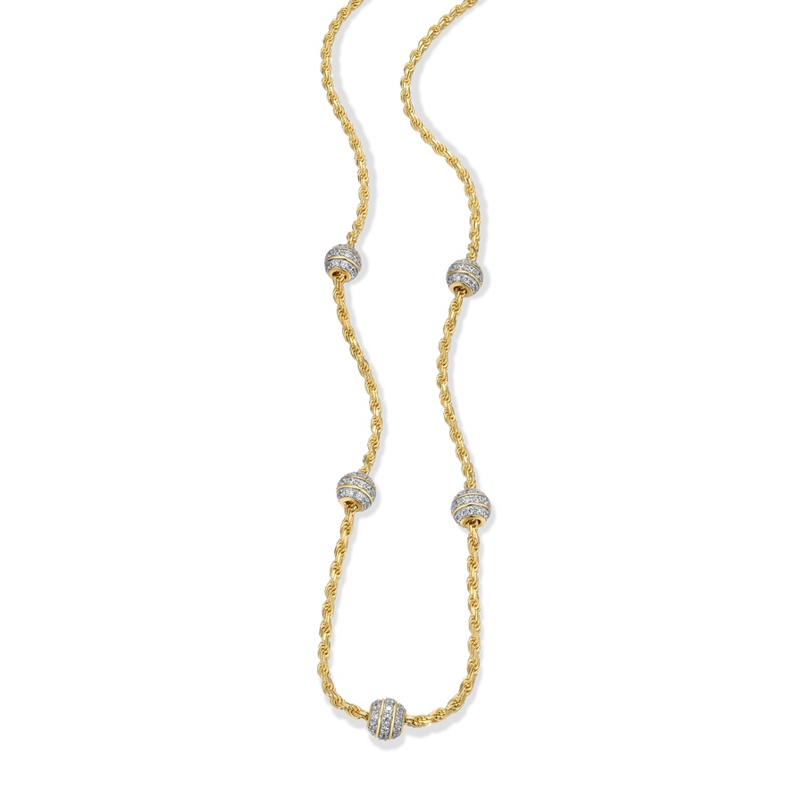 Image 232757_ALTMORE1.jpg, Product 232-757 / Price $389.00, Charles Garnier Sterling Silver Two Tone "CELESTE" Cubic Zirconia Ball Station Necklace from Charles Garnier on TSC.ca's Jewellery department