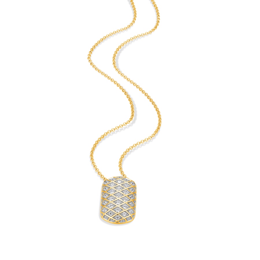 Image 232758_ALTMORE1.jpg, Product 232-758 / Price $199.00, Charles Garnier Sterling Silver Two Tone "QUILTED" Cushion Shape Cross Cubic Zirconia Pendant from Charles Garnier on TSC.ca's Jewellery department