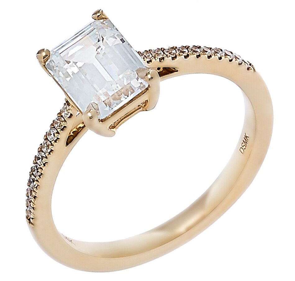 14K Yellow Gold Emerald Cut Cubic Zirconia Ring - TSC.ca