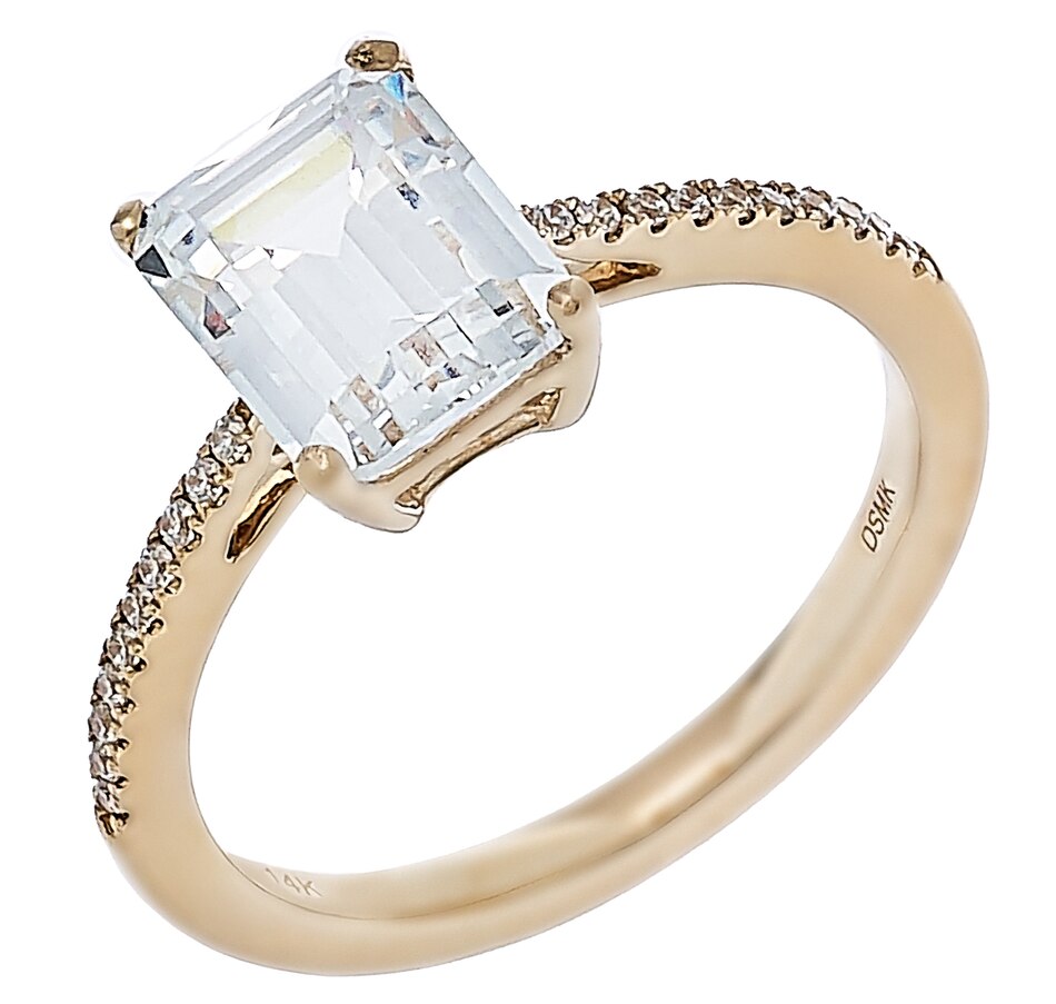 14K Yellow Gold Emerald Cut Cubic Zirconia Ring - TSC.ca