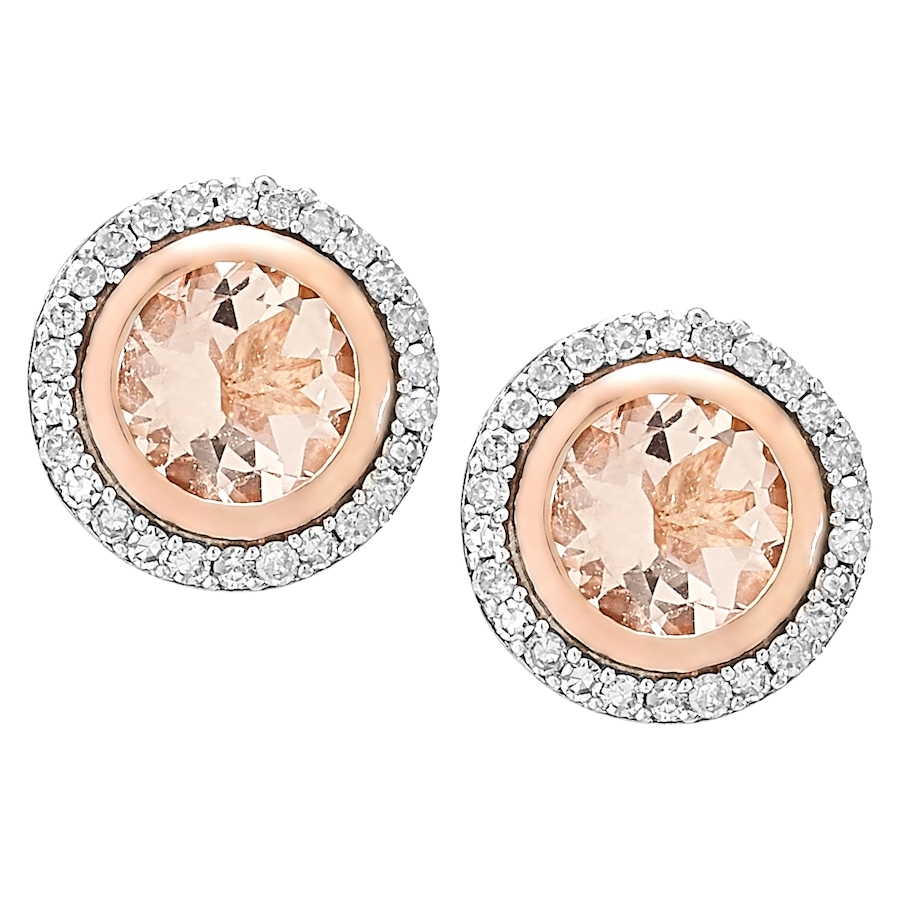 Image 232810_RGLMG.jpg, Product 232-810 / Price $499.33, Gem Creations 14K Gold 6mm Exotic Gemstone & Diamond Round Halo Earrings from Gem Creations on TSC.ca's Jewellery department