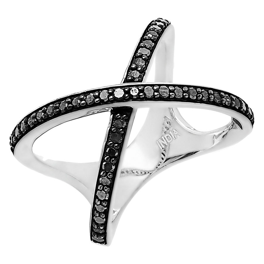 Image 232885_BLK.jpg, Product 232-885 / Price $99.33, Colours of Diamonds Sterling Silver 0.50ctw Diamond X Ring from Colours of Diamonds on TSC.ca's Jewellery department