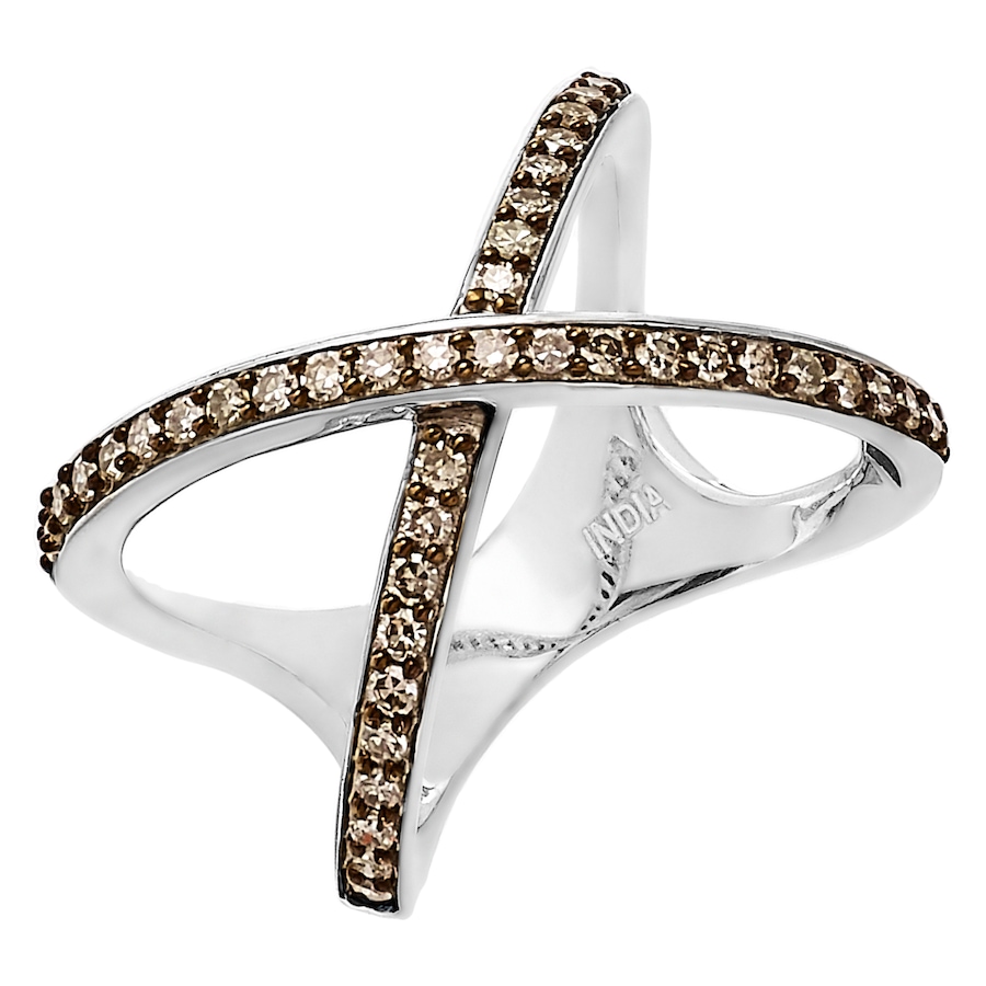 Image 232885_CHM.jpg, Product 232-885 / Price $99.33, Colours of Diamonds Sterling Silver 0.50ctw Diamond X Ring from Colours of Diamonds on TSC.ca's Jewellery department