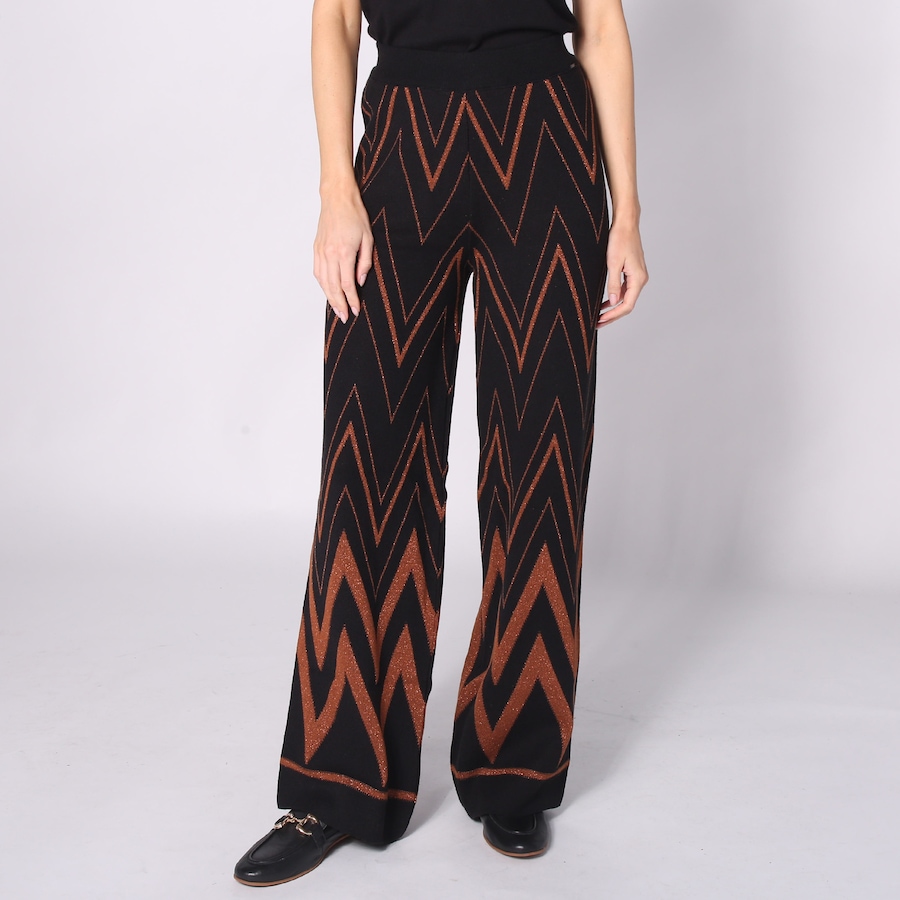 Image 232908_BKMBR.jpg, Product 232-908 / Price $39.33, Aggel Knitwear Viscose Lurex Jacquard Pant from Aggel on TSC.ca's Fashion department