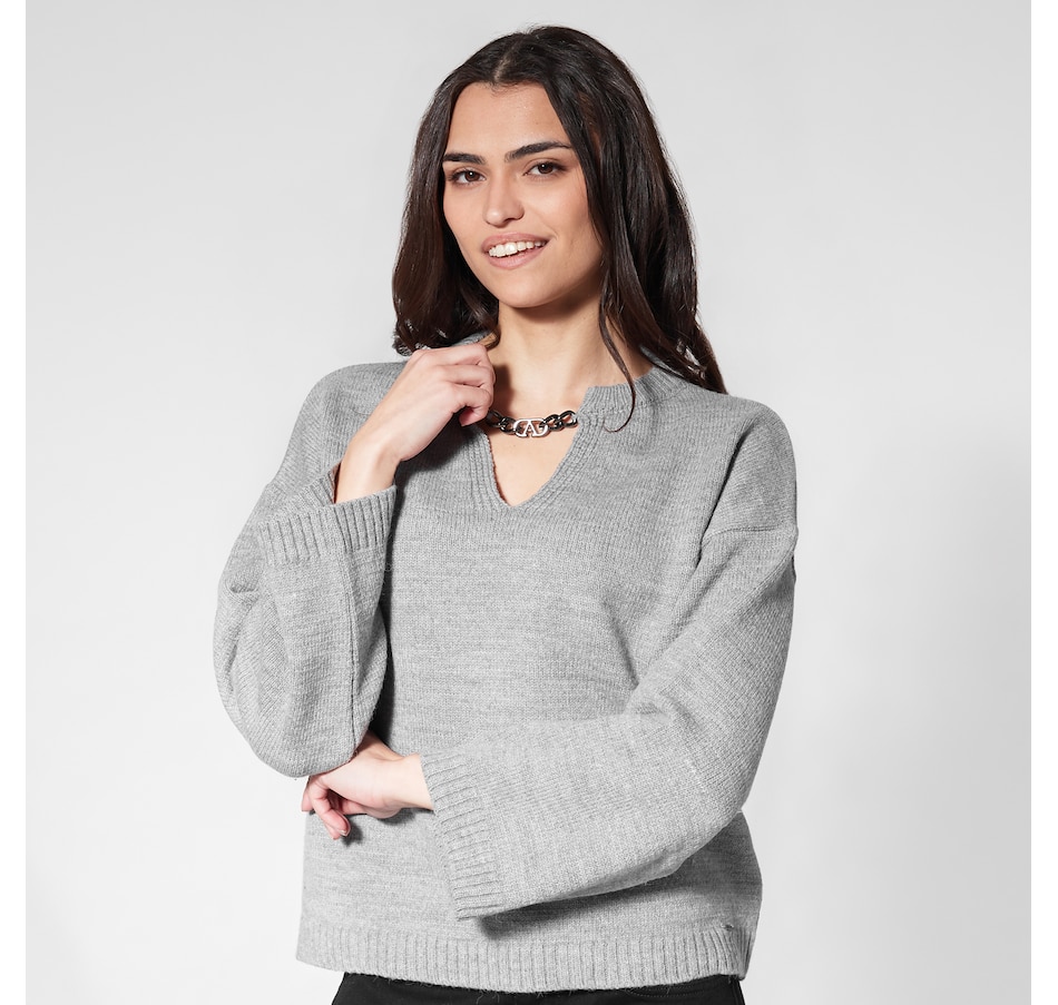 Image 232920_MEGR.jpg, Product 232-920 / Price $29.33, Aggel Knitwear Chain Embellished Sweater from Aggel on TSC.ca's Fashion department