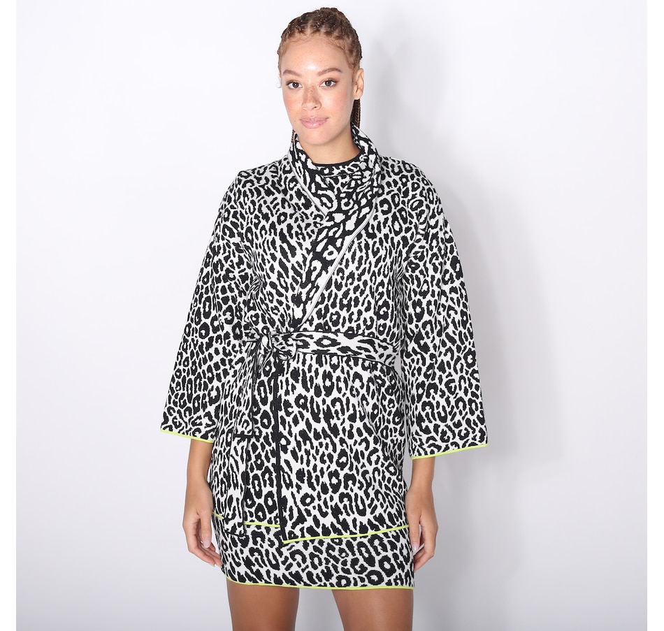 Image 232922_BLM.jpg, Product 232-922 / Price $44.33, Aggel Knitwear Viscose-Lurex Blend Leopard Cardigan from Aggel on TSC.ca's Fashion department