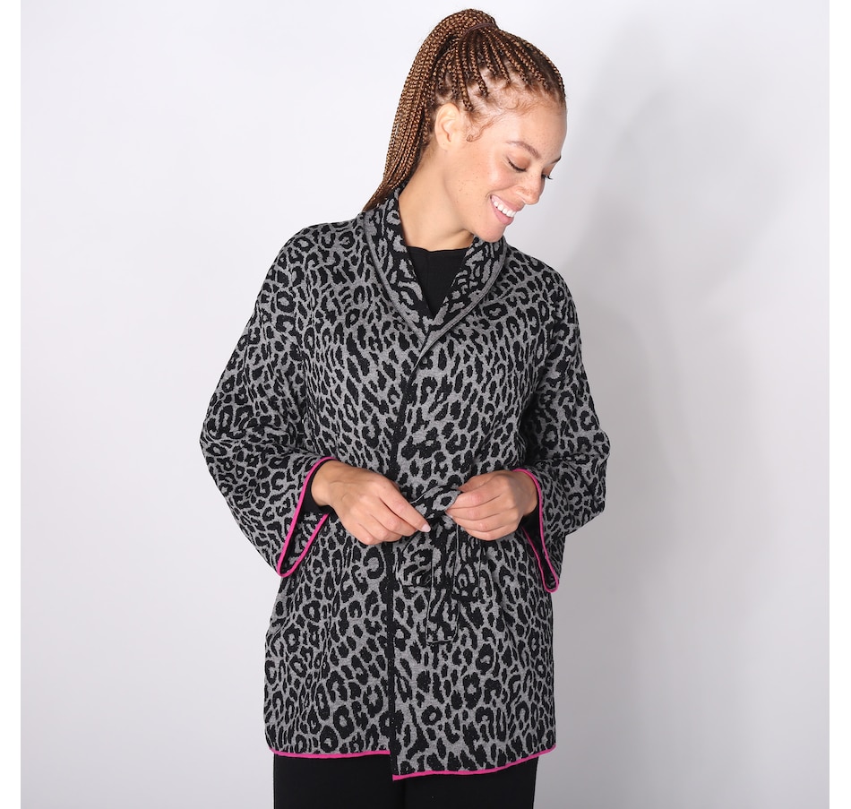 Image 232922_GYFIA.jpg, Product 232-922 / Price $44.33, Aggel Knitwear Viscose-Lurex Blend Leopard Cardigan from Aggel on TSC.ca's Fashion department