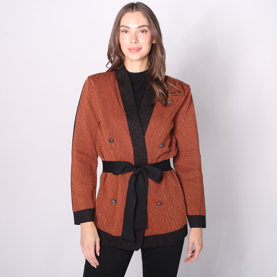 Image 232923_AMN.jpg, Product 232-923 / Price $44.33, Aggel Knitwear Viscose Lurex Jacquard Blazer from Aggel on TSC.ca's Fashion department