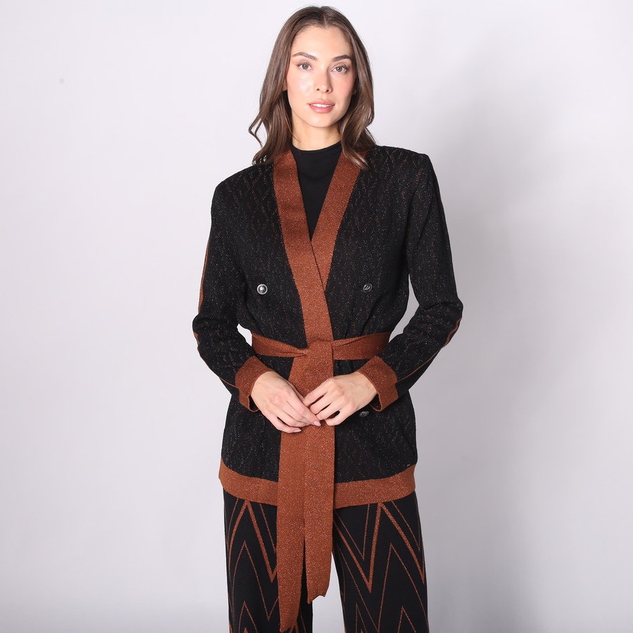 Image 232923_BLK.jpg, Product 232-923 / Price $44.33, Aggel Knitwear Viscose Lurex Jacquard Blazer from Aggel on TSC.ca's Fashion department