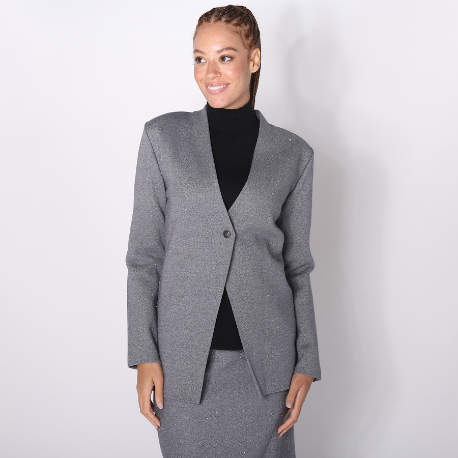 Image 232924_GRY.jpg, Product 232-924 / Price $59.33, Aggel Knitwear Viscose Blend Blazer with Sequins from Aggel on TSC.ca's Fashion department