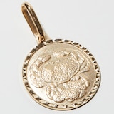 Stefano Oro 14K Yellow Gold Zodiac Coin Pendant