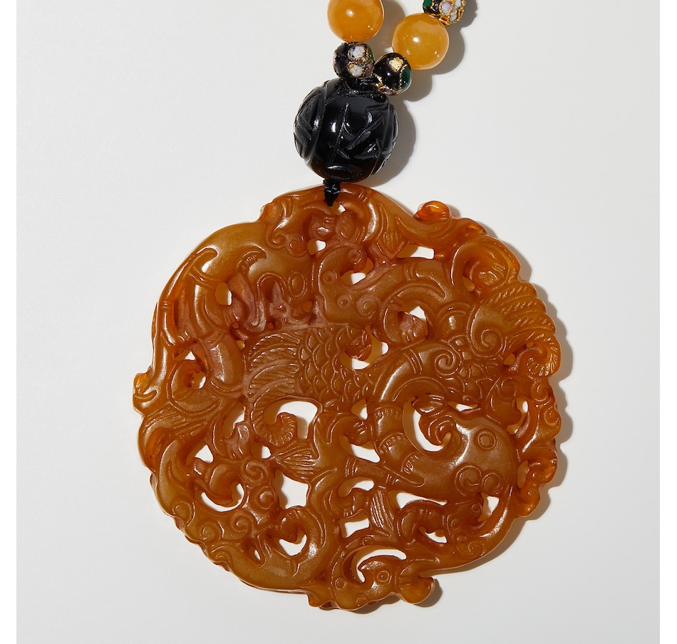 Image 232980_ALTMORE2.jpg, Product 232-980 / Price $199.99, Roz Kwan Sterling Silver Multi Gems With Carved Yellow Jade Pendant Necklace from Roz Kwan Jewellery Collection on TSC.ca's Jewellery department