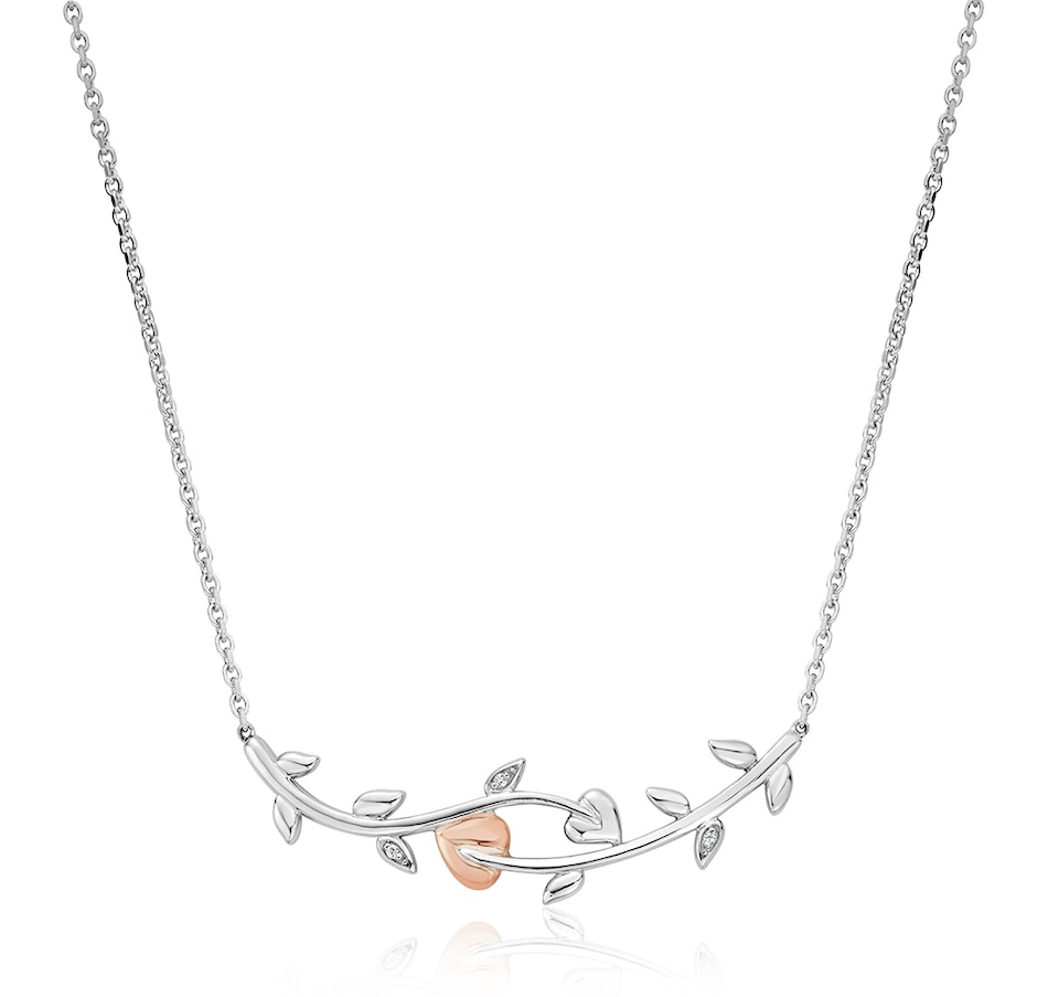 Image 233034.jpg, Product 233-034 / Price $249.99, Clogau Gold Sterling Silver & 10K Rose Gold White Topaz Vine of Life Necklace from Clogau Gold on TSC.ca's Jewellery department