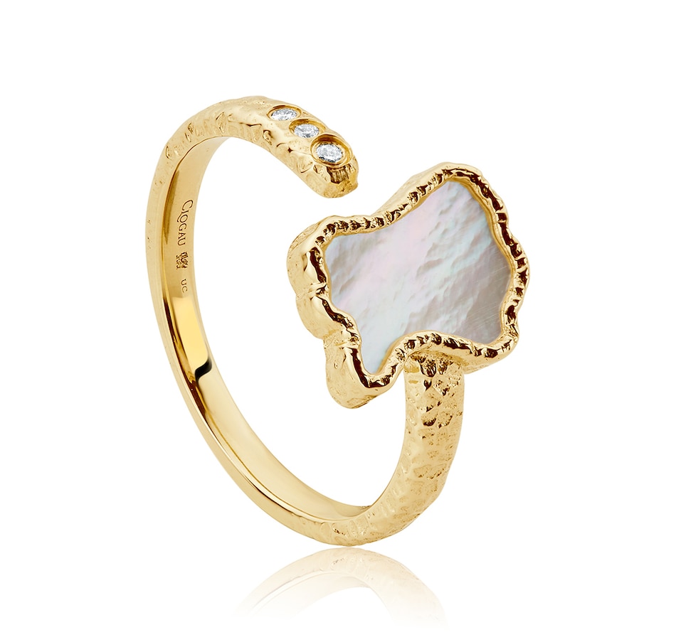 Image 233037.jpg, Product 233-037 / Price $499.88, Clogau Gold 10K Yellow Gold Lady of Luck Mother of Pearl and Diamond Ring from Clogau Gold on TSC.ca's Jewellery department