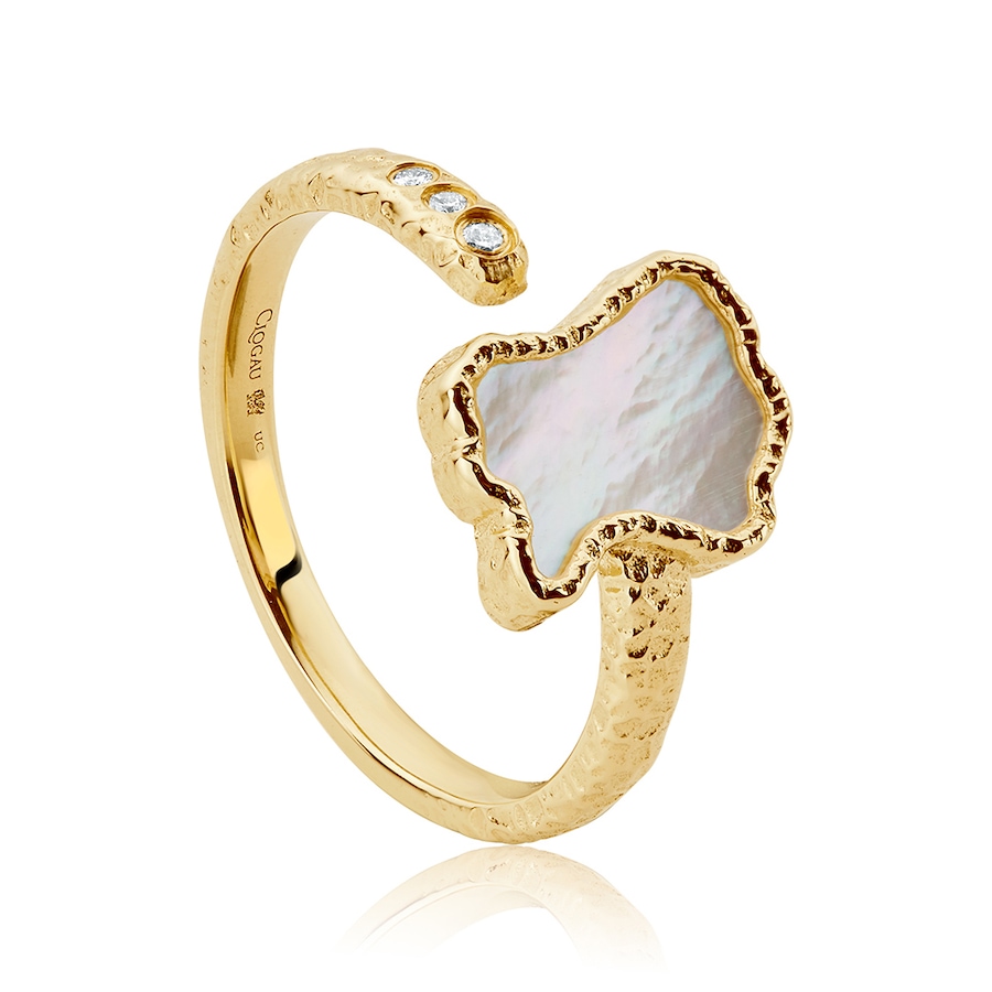 Image 233037.jpg, Product 233-037 / Price $499.88, Clogau Gold 10K Yellow Gold Lady of Luck Mother of Pearl and Diamond Ring from Clogau Gold on TSC.ca's Jewellery department