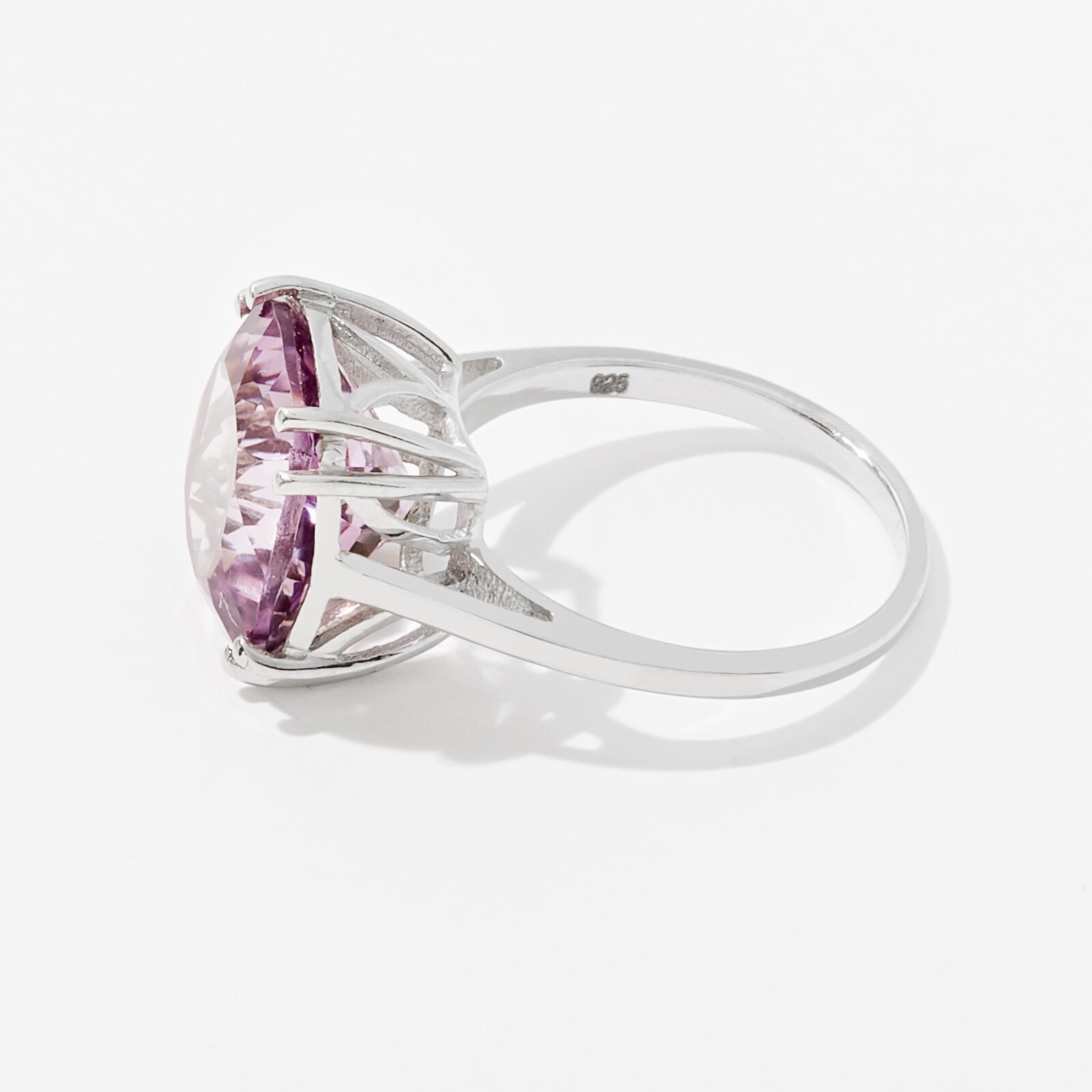 Jewellery - Rings - Sterling Silver 6.40 ctw Cushion Shape Pink