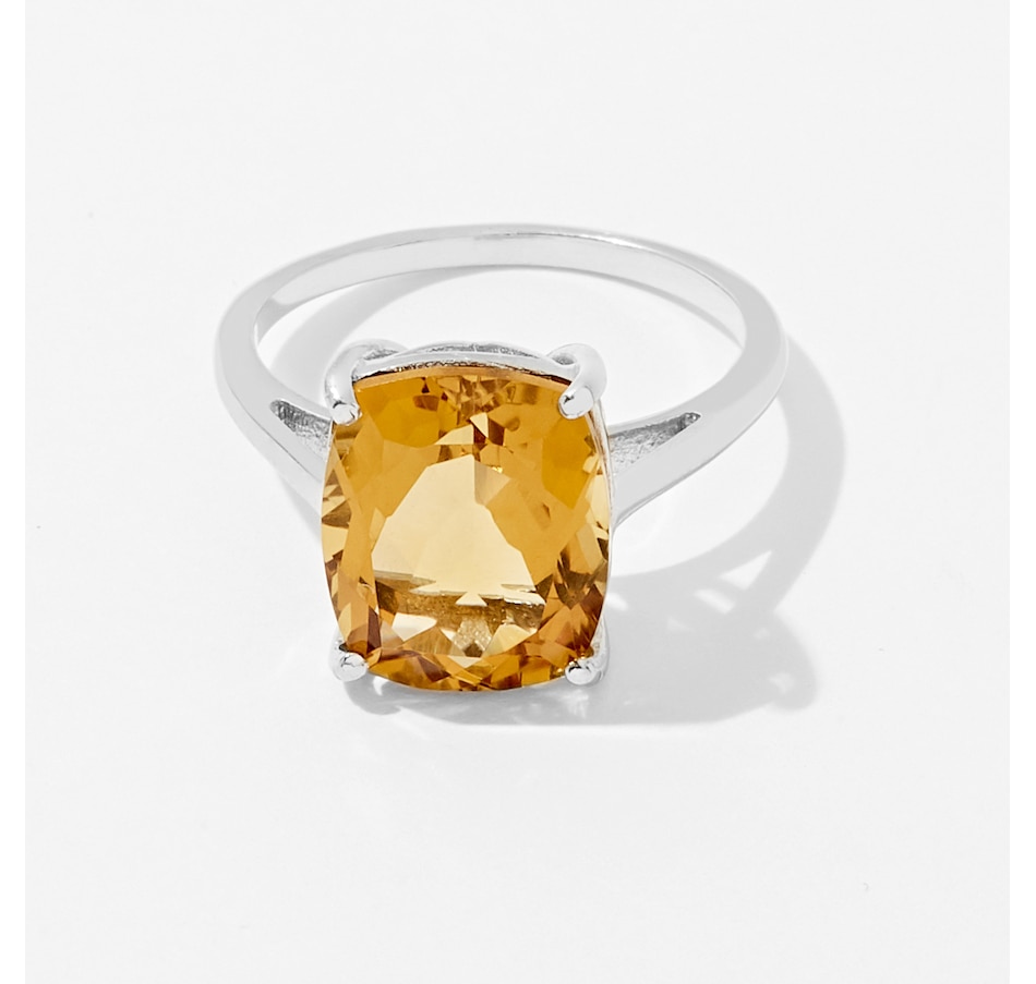 Image 233051.jpg, Product 233-051 / Price $59.99, Sterling Silver 4.75 ctw Cushion Shape Whiskey Quartz Ring from Gem Reflections on TSC.ca's Jewellery department