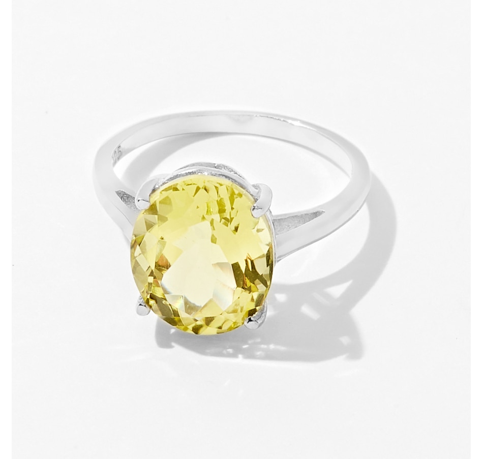 Image 233052.jpg, Product 233-052 / Price $49.99, Sterling Silver 4.75 ctw Oval Shape Lemon Quartz Ring from Gem Reflections on TSC.ca's Jewellery department