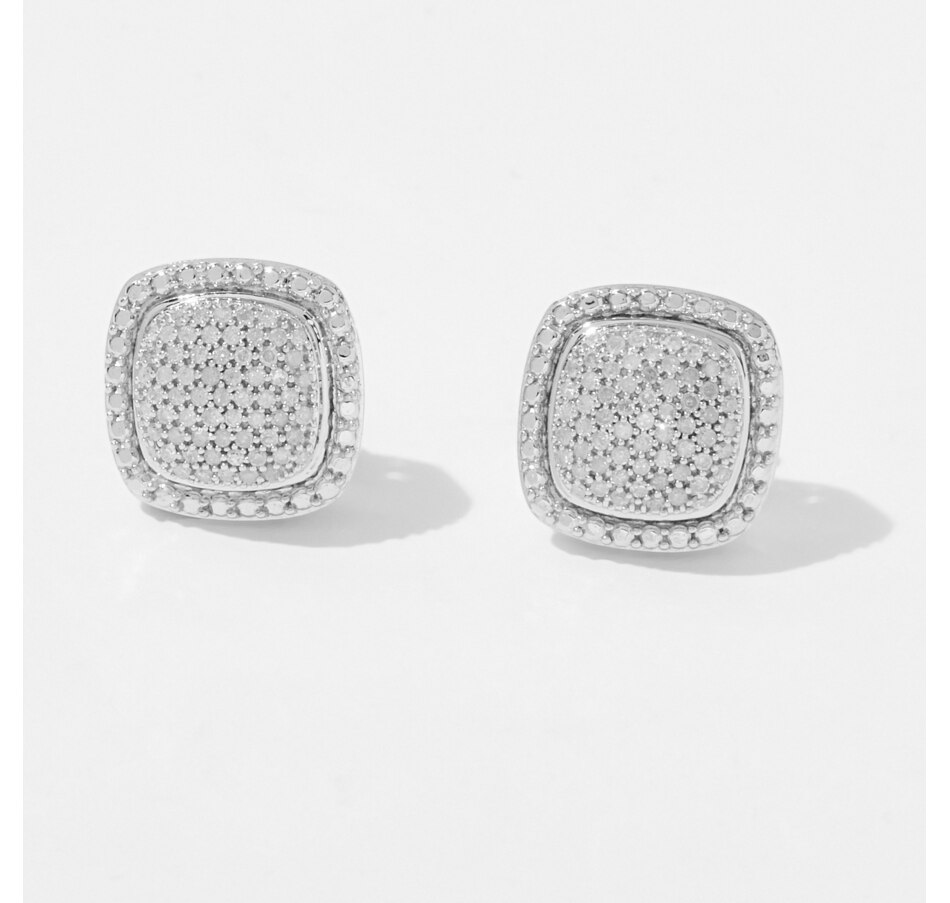 Image 233060_WHT.jpg, Product 233-060 / Price $199.88, Sterling Silver 0.50ctw Diamond Halo Earrings from Colours of Diamonds on TSC.ca's Jewellery department