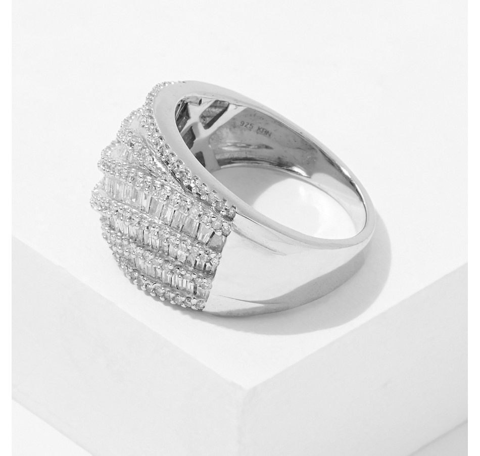 Jewellery Rings Sterling Silver 1.00ctw Multi Row Diamond Ring Online Shopping for Canadians