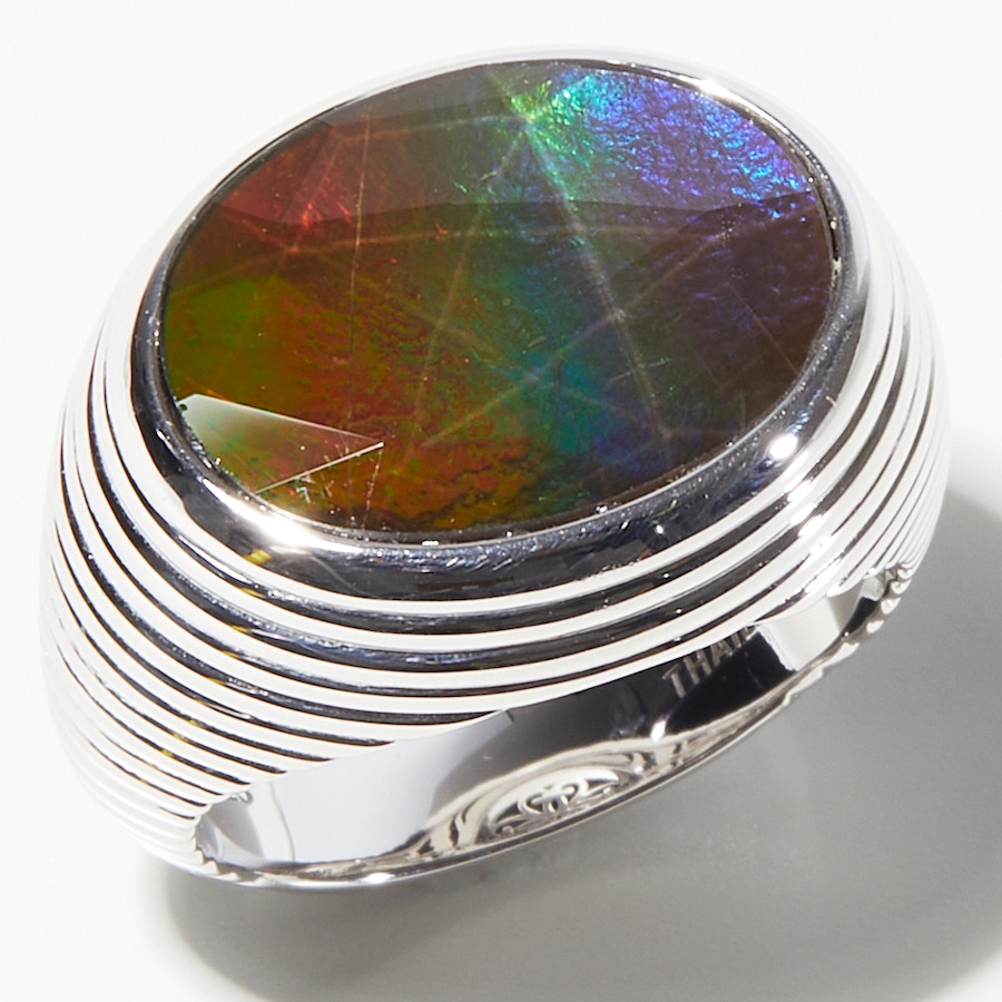 Image 233188_RHOP.jpg, Product 233-188 / Price $979.99, Canadian Ammolite Gems Sterling Silver Ammolite Statement Ring from Canadian Ammolite Gems on TSC.ca's Jewellery department
