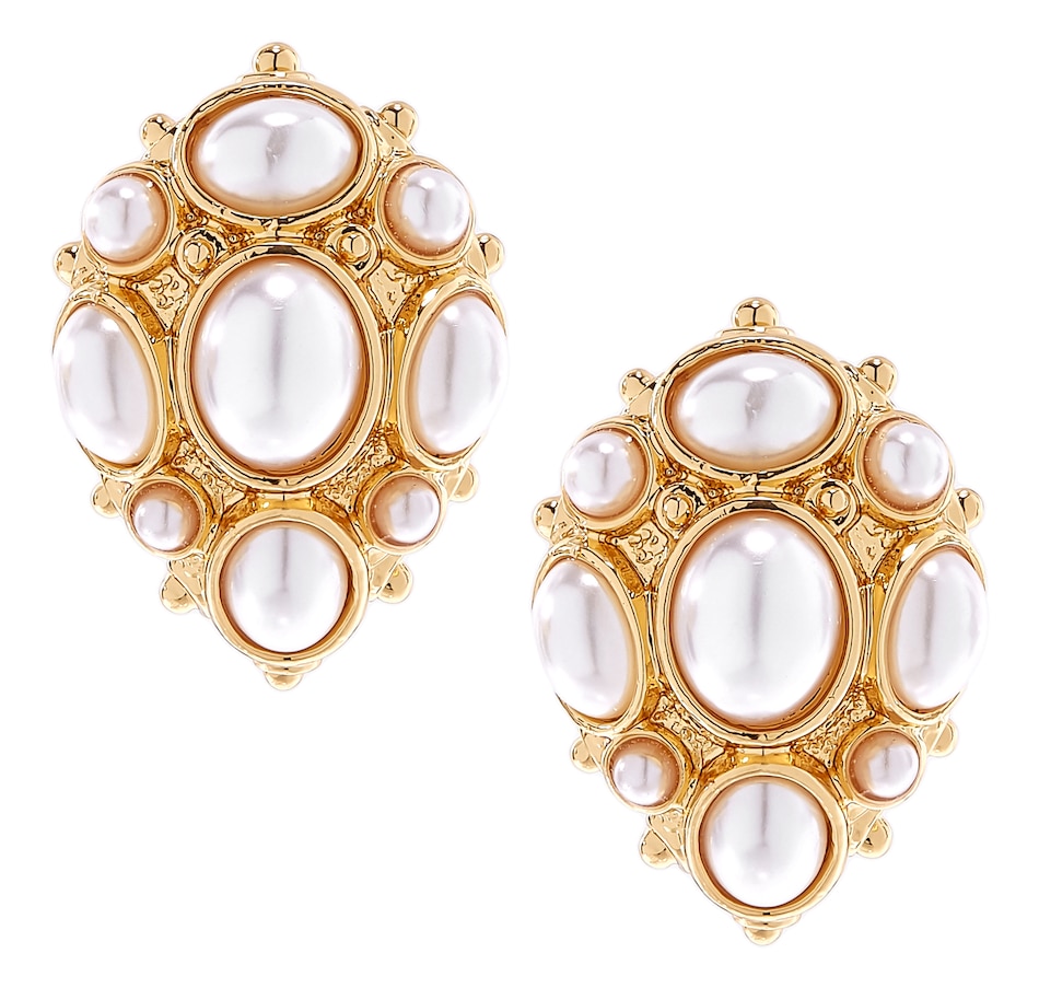 Image 233273.jpg, Product 233-273 / Price $59.33, Ben-Amun Gold Pearl Statement Oval Clip-On Earrings from ben-amun on TSC.ca's Jewellery department