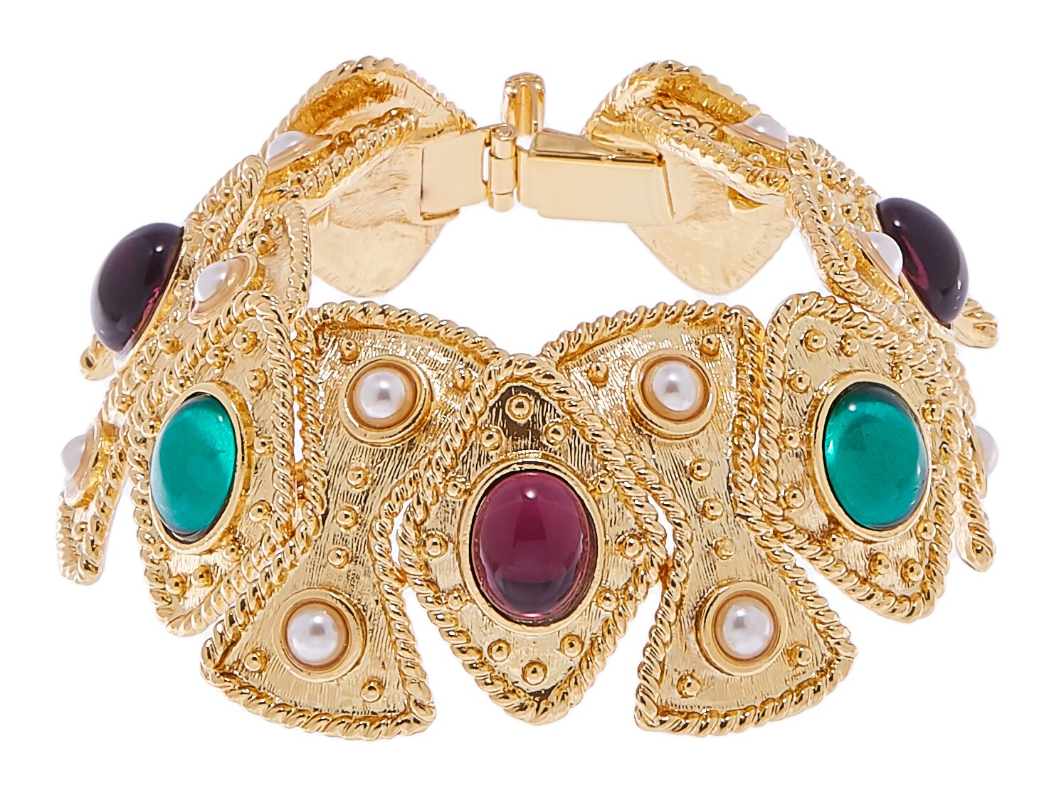 Jewellery Bracelets Link Bracelets Ben Amun Gold Red Green