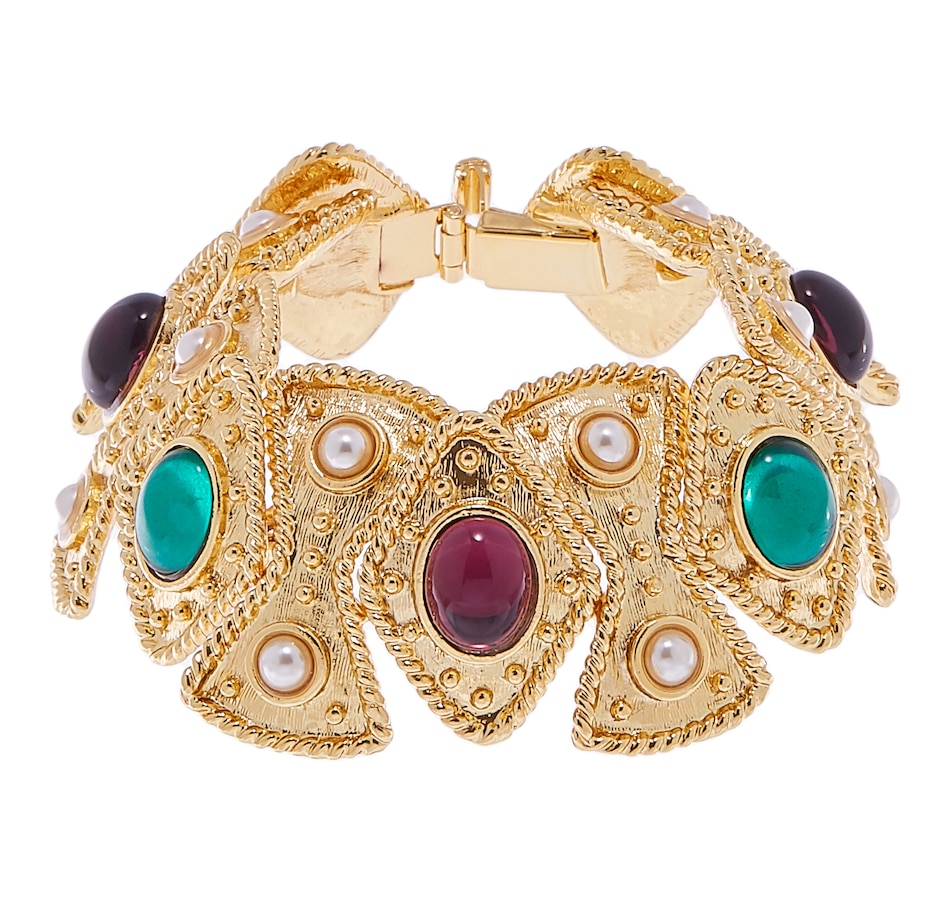 Jewellery - Bracelets - Link Bracelets - Ben-Amun Gold Red & Green ...
