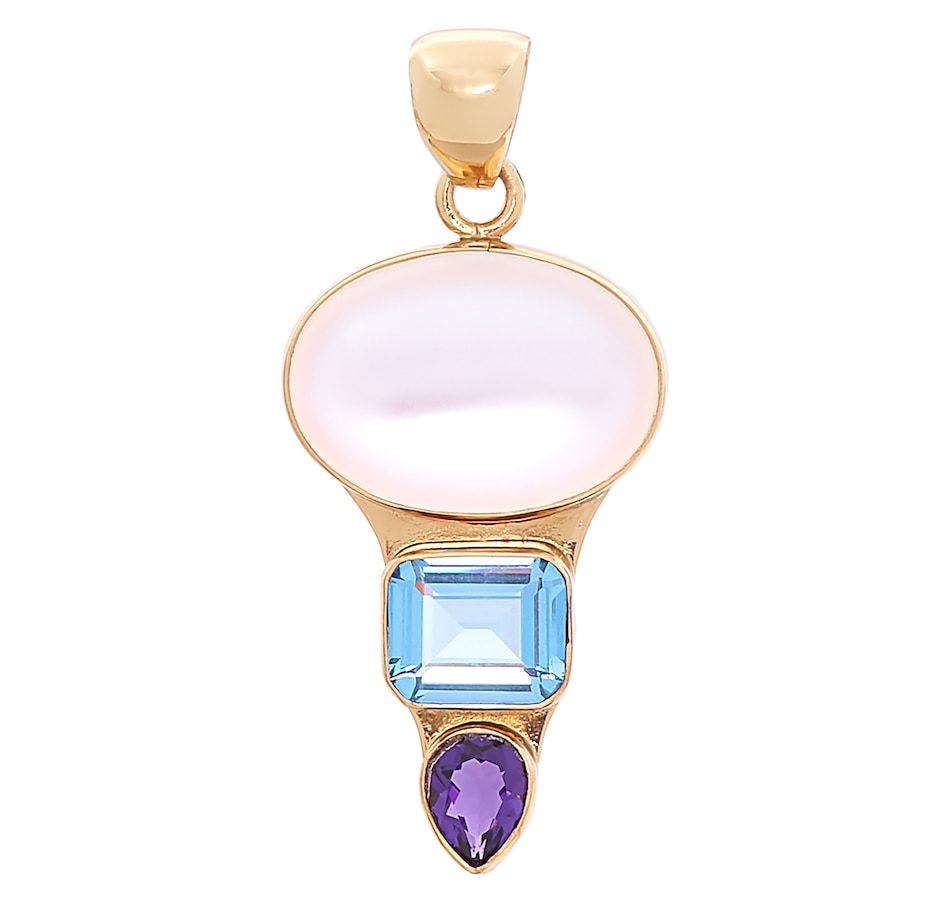 Image 233366.jpg, Product 233-366 / Price $49.88, Alchemía by Charles Albert Luminite, Blue Topaz & Amethyst Pendant from Alchemia by Charles Albert on TSC.ca's Jewellery department