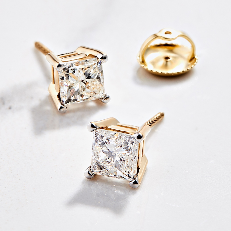 Image 233441_ALTMORE200.jpg, Product 233-441 / Price $7,799.99, 18K Gold Princess Cut Diamond Earrings from Diamond Show on TSC.ca's Jewellery department