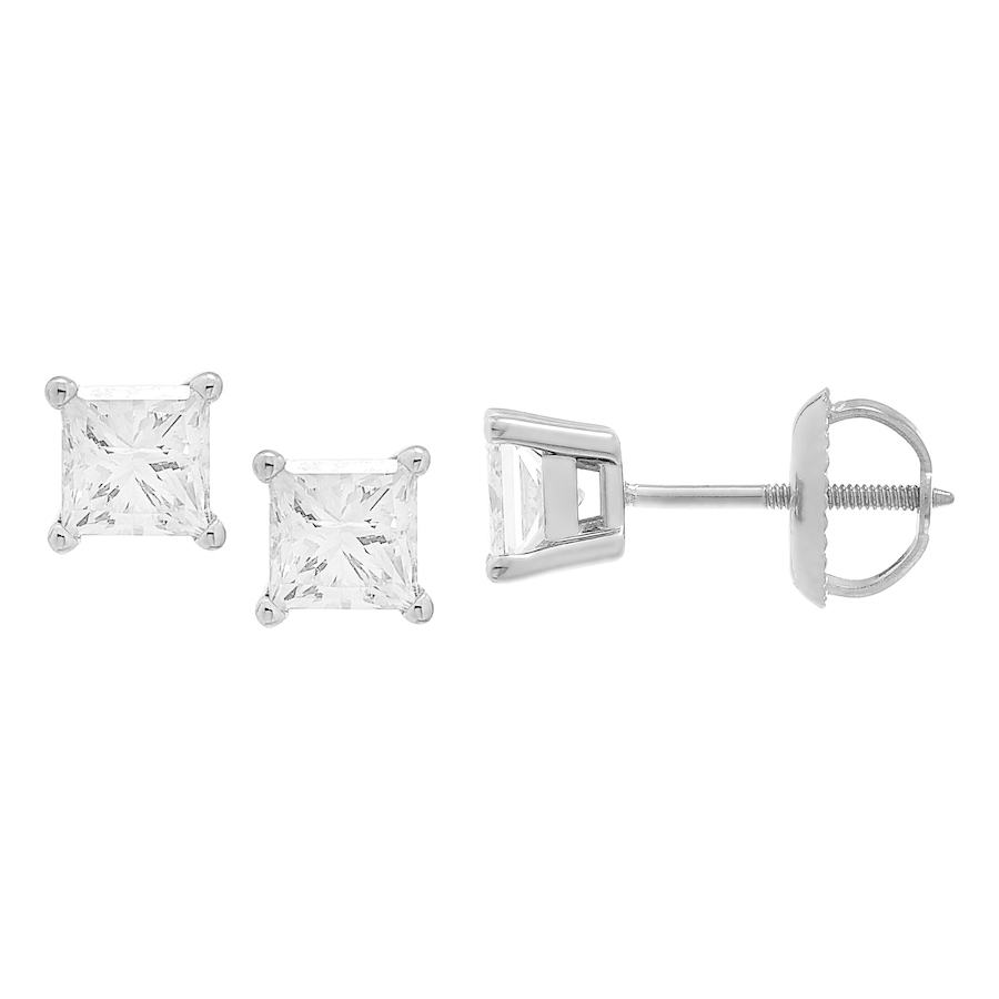 Image 233441_WGL.jpg, Product 233-441 / Price $7,799.99, 18K Gold Princess Cut Diamond Earrings from Diamond Show on TSC.ca's Jewellery department