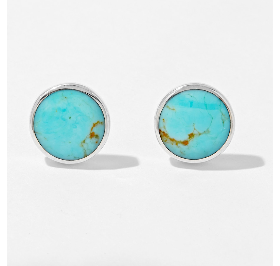 Image 233457_TRQ.jpg, Product 233-457 / Price $79.33, Kabana Sterling Silver Round Gemstone Inlay Stud Earrings from Kabana Jewellery on TSC.ca's Jewellery department