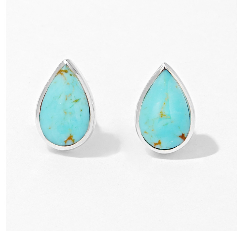 Image 233458_TRQ.jpg, Product 233-458 / Price $49.33, Kabana Sterling Silver Pear Shape Gemstone Inlay Stud Earrings from Kabana Jewellery on TSC.ca's Jewellery department