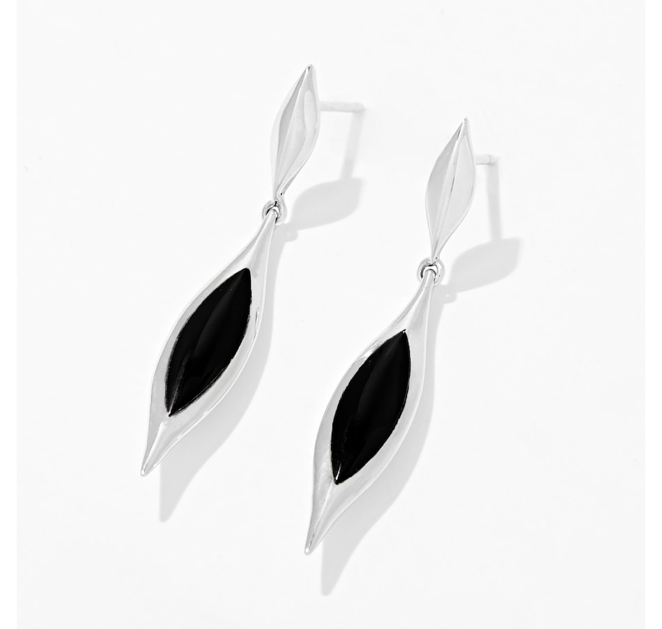 Image 233460_ONX.jpg, Product 233-460 / Price $259.99, Kabana Sterling Silver Marquise Shape Gemstone Inlay Drop Earrings from Kabana Jewellery on TSC.ca's Jewellery department