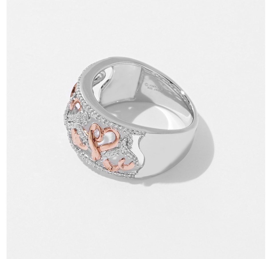 Image 233472_ALTMORE1.jpg, Product 233-472 / Price $159.99, Sterling Silver & Rose Gold Plate Diamond Filigree Wide Band from Colours of Diamonds on TSC.ca's Jewellery department