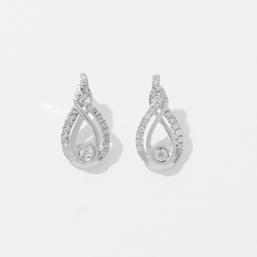 Image 233475.jpg, Product 233-475 / Price $139.88, Sterling Silver Diamond Earrings from Colours of Diamonds on TSC.ca's Jewellery department