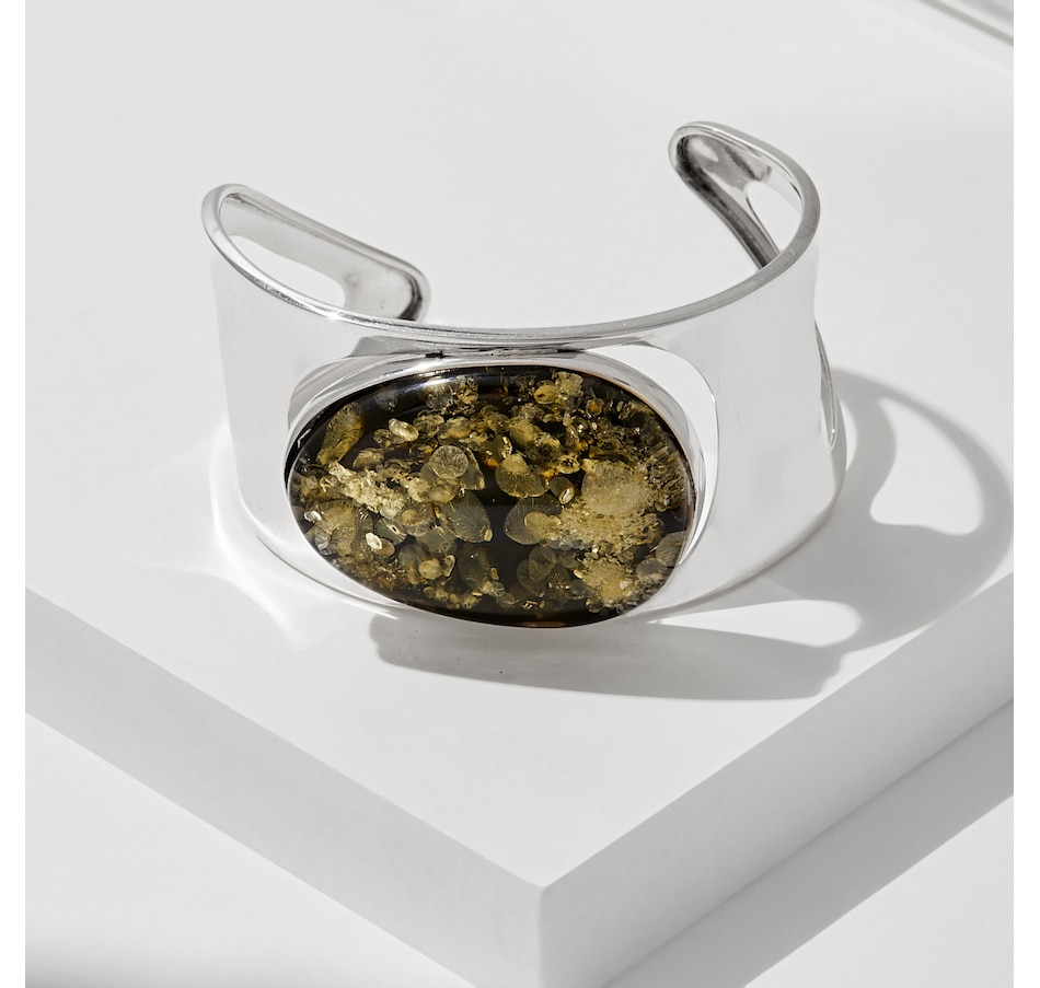 Image 233491.jpg, Product 233-491 / Price $619.00, Amber Extraordinaire Gallery Collection Freeform Baltic Green Amber Cuff from Amber Extraordinaire on TSC.ca's Jewellery department
