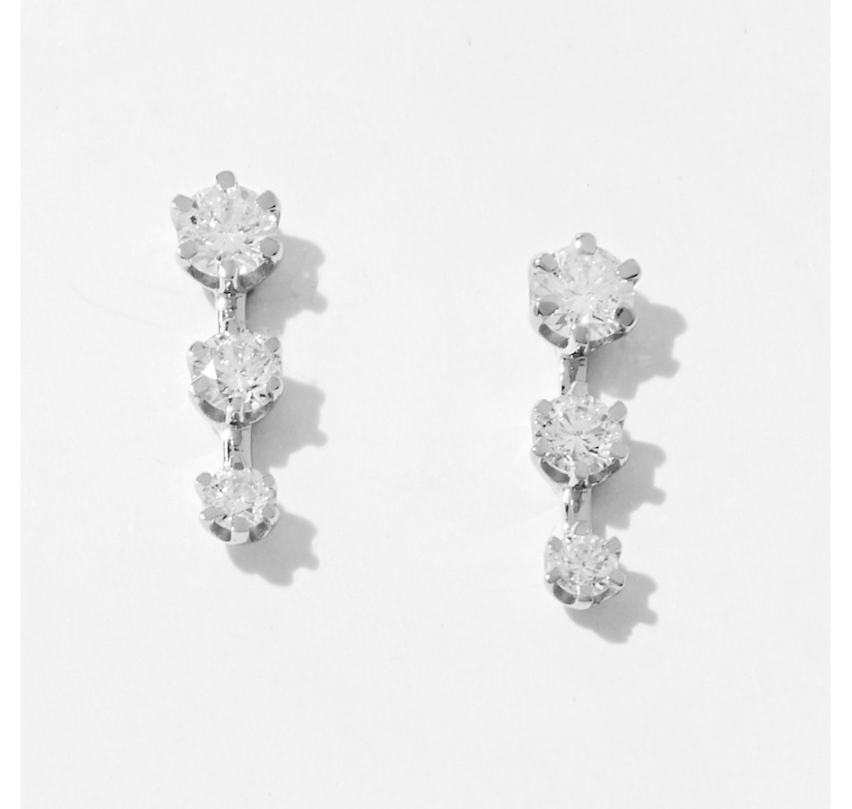 Image 233634_WGL.jpg, Product 233-634 / Price $1,799.99, Graziela Gems 14K Gold Three Stone Diamond Drop Earrings from Graziela Gems on TSC.ca's Jewellery department