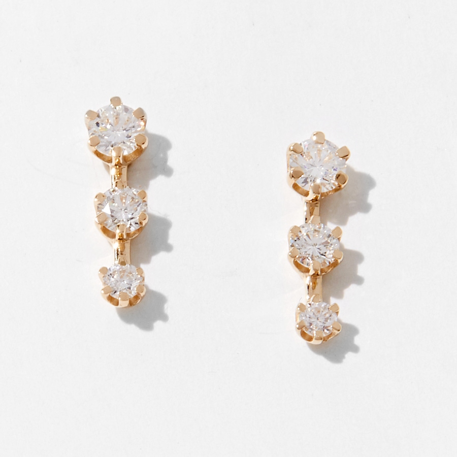 Image 233634_YGL.jpg, Product 233-634 / Price $899.33, Graziela Gems 14K Gold Three Stone Diamond Drop Earrings from Graziela Gems on TSC.ca's Jewellery department