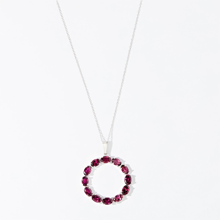 Image 233666.jpg, Product 233-666 / Price $39.88, Gem Reflections Sterling Silver Rhodolite Circle Pendant With Chain from Gem Reflections on TSC.ca's Jewellery department
