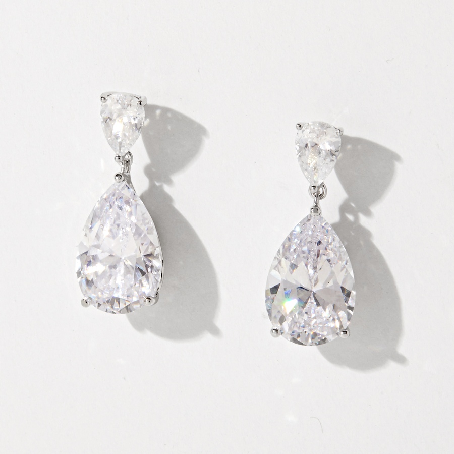 Image 233682.jpg, Product 233-682 / Price $89.99, Diamonelle Sterling Silver Pear-Shaped Drop Earrings from Diamonelle on TSC.ca's Jewellery department