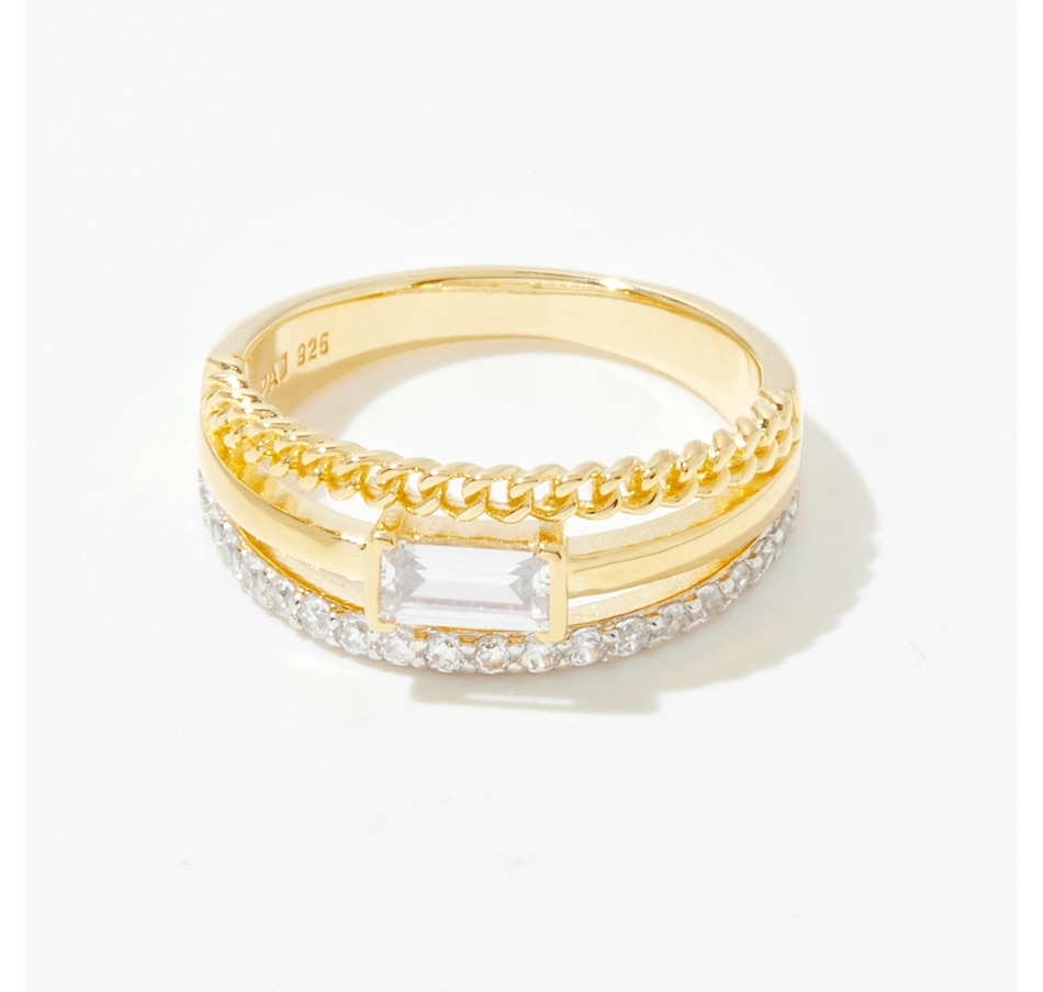 Image 233694.jpg, Product 233-694 / Price $69.99, Diamonelle Sterling Silver Two Tone 3 Row Open Diamonelle Ring from Diamonelle on TSC.ca's Jewellery department
