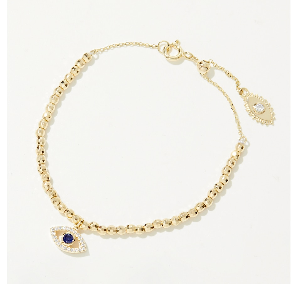 Image 233697_YGP.jpg, Product 233-697 / Price $119.99, Diamonelle Sterling Silver Evil Eye Beaded Adjustable Bracelet from Diamonelle on TSC.ca's Jewellery department