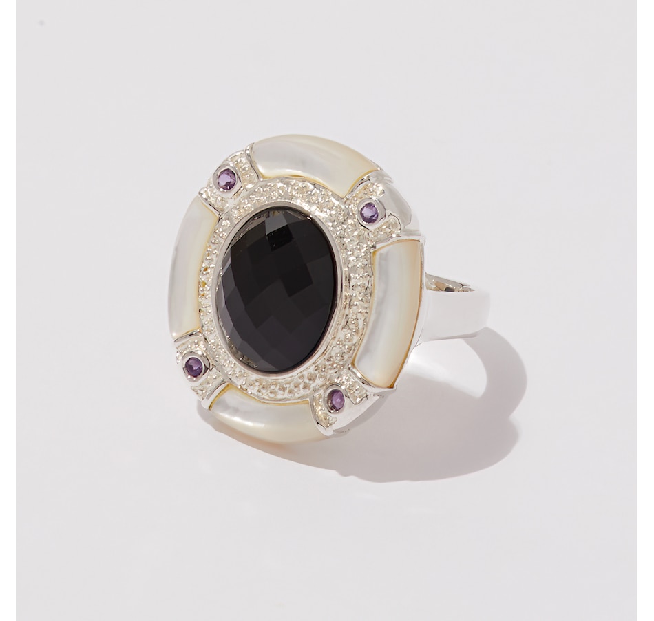 Image 233747.jpg, Product 233-747 / Price $149.99, Roz Kwan Sterling Silver Mother of Pearl, Black Onyx And Amethyst Ring from Roz Kwan Jewellery Collection on TSC.ca's Jewellery department