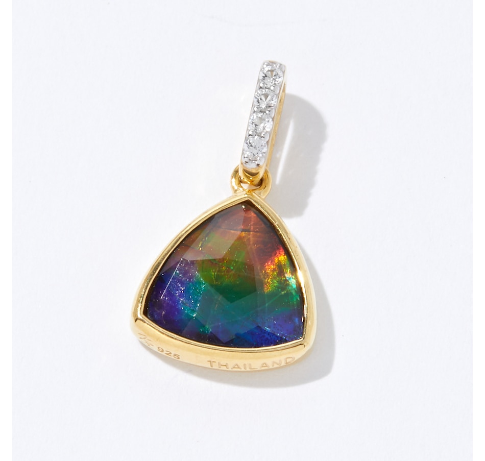 Jewellery - Pendants - Canadian Ammolite Gems Sterling Silver 10mm 