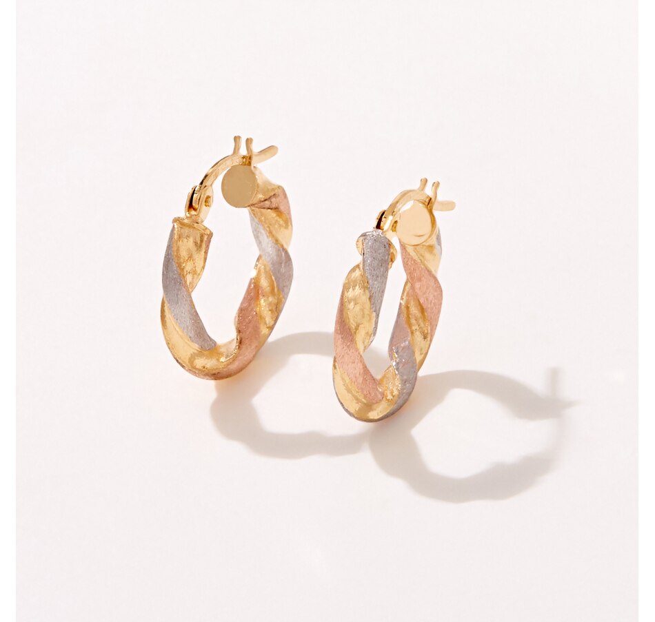 Image 233840.jpg, Product 233-840 / Price $279.99, UNOAERRE 18K Tri-Colour Gold Twist Hoop Earrings from UnoAErre Jewellery on TSC.ca's Jewellery department