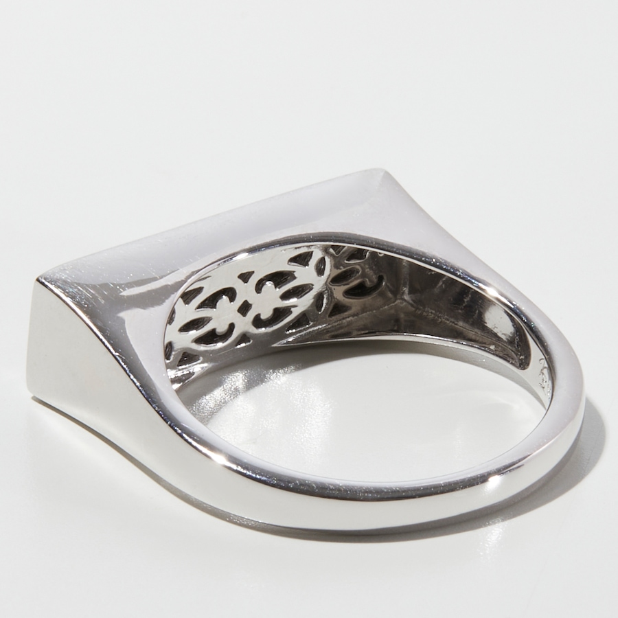 Image 233894_ALTMORE1.jpg, Product 233-894 / Price $499.99, Canadian Ammolite Gems Sterling Silver Rhodium Plated Rectanuglar Ammolite Bar Ring from Canadian Ammolite Gems on TSC.ca's Jewellery department